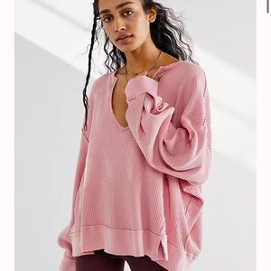 We the free Buttercup Thermal wiffle top size XS long sleeves gray color